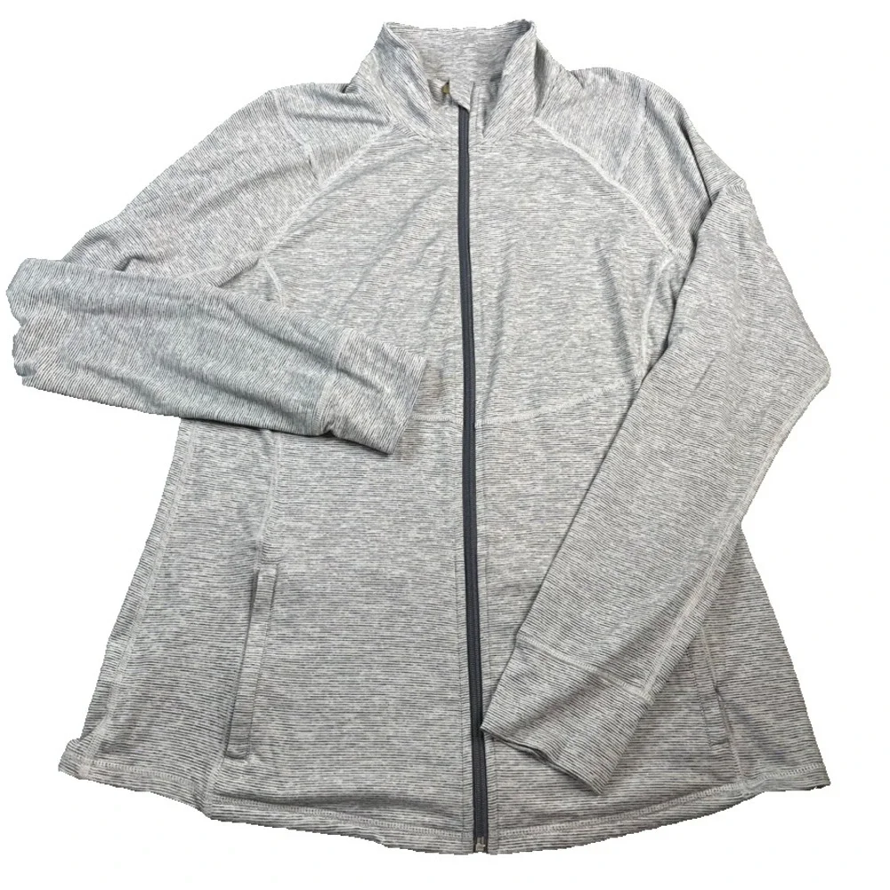 Old Navy Active Zip Up Long Sleeve Go-Dry Fitted Gray Activewear Jacket Sz‎ XL